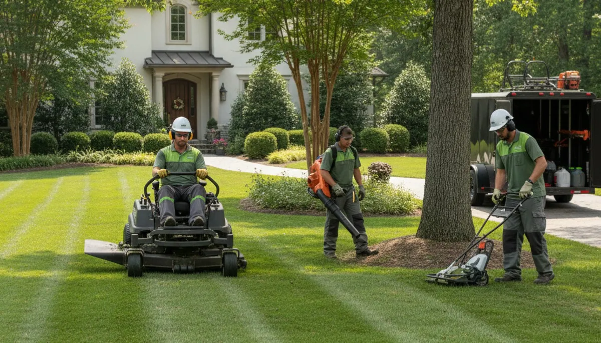 Professional tree service crew working in Oshkosh, WI for safe tree removal and yard care