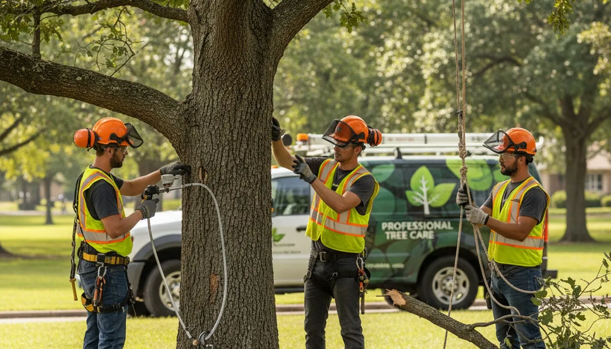 Oshkosh, WI arborist inspecting trees for disease treatments and pest damage