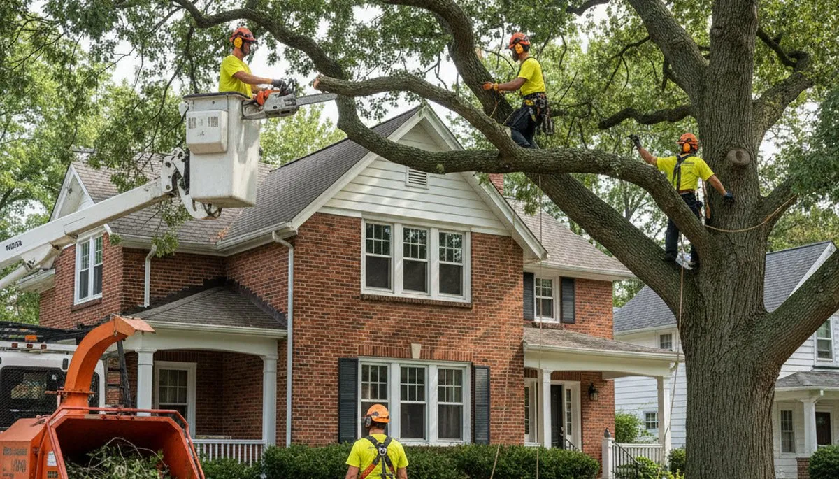 Tree service crew in Oshkosh, WI providing professional tree removal and trimming services