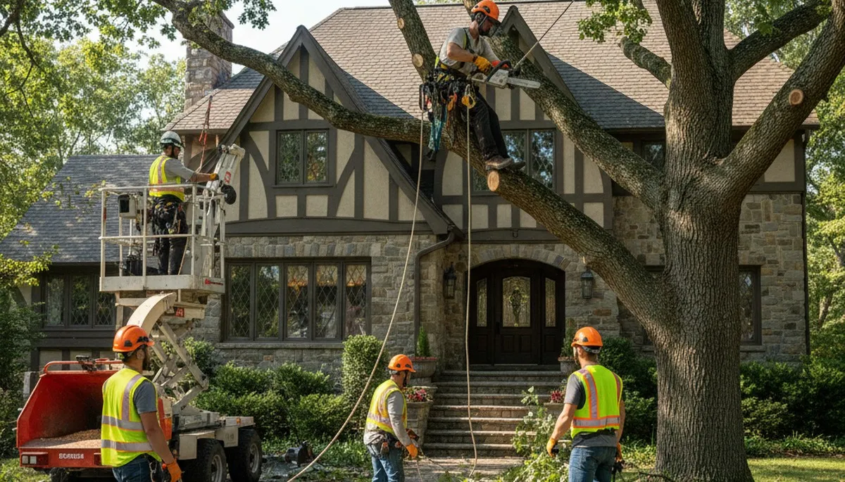 Tree service crew in Oshkosh, WI performing professional tree removal and trimming