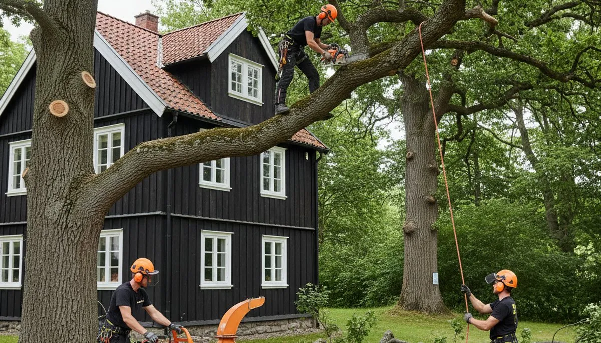 Tree service crew providing tree removal in Oshkosh, WI for residential and commercial properties