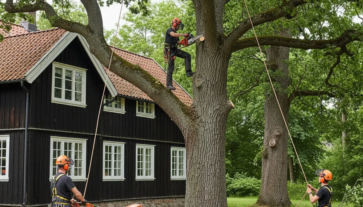 Tree service crew in Oshkosh, WI performing professional tree removal and trimming