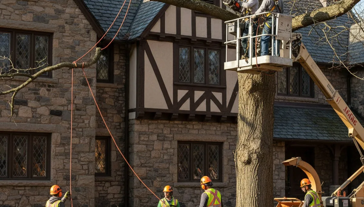 Tree service crew in Oshkosh, WI providing professional tree removal and trimming services