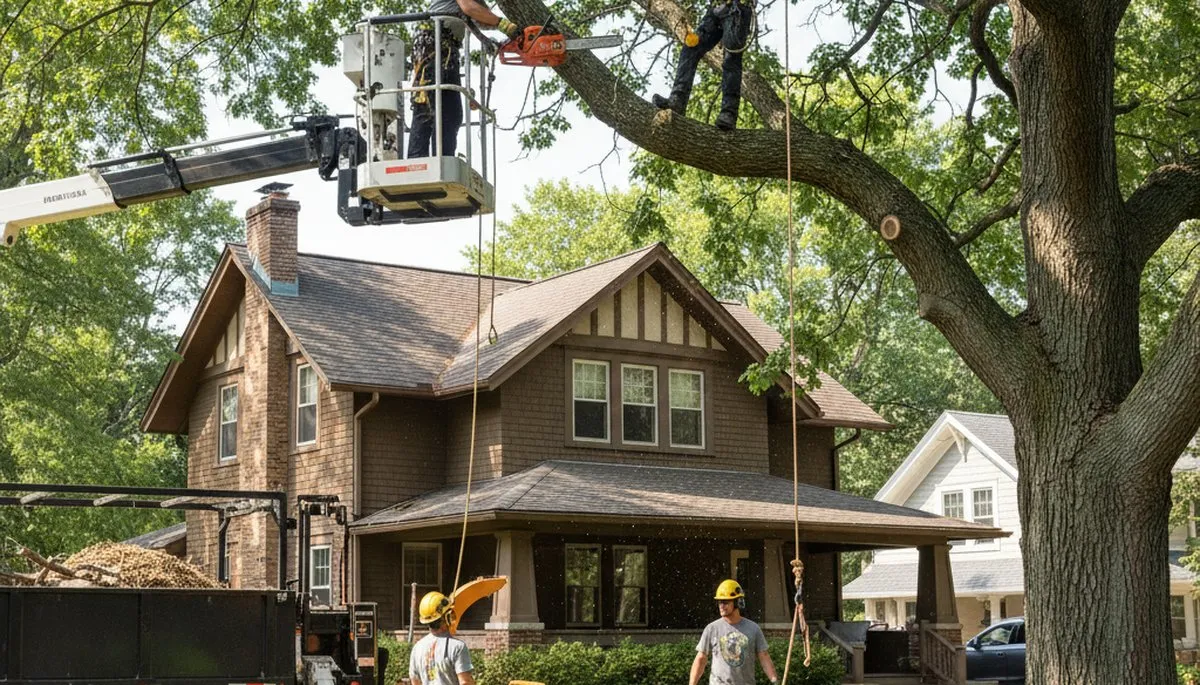 Tree service crew in Oshkosh, WI providing professional tree removal and trimming services