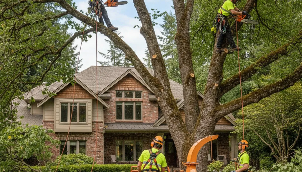 Tree service crew in Oshkosh, WI providing professional tree removal and trimming services