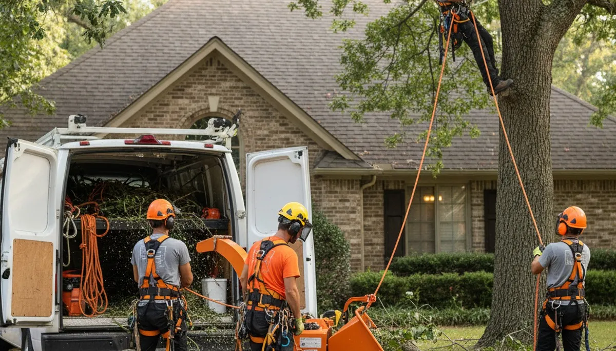 Tree service crew in Oshkosh, WI handling professional tree removal and trimming work